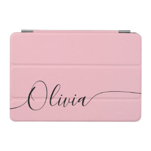 Pink Black Elegant Calligraphy Script Name iPad Mini Cover