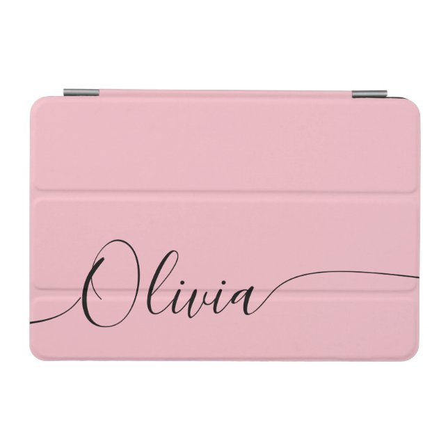 Pink Black Elegant Calligraphy Script Name iPad Mini Cover (Horizontal)