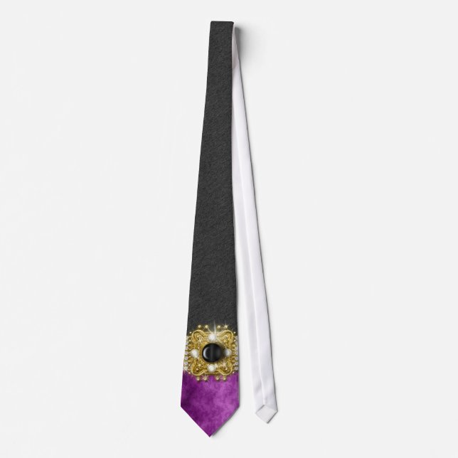 Pink black exclusive designer wedding neck tie (Front)