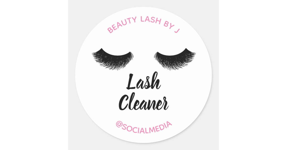 Pink Black Eyelash Extension Cleaner Shampoo Label | Zazzle