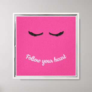 Pink Black Eyelashes Glam Birthday Canvas Print