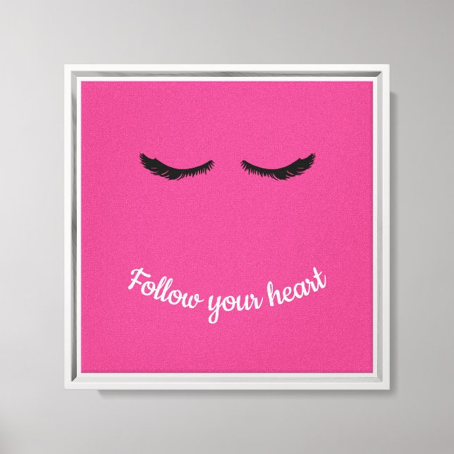 Pink Black Eyelashes Glam Birthday Canvas Print (Front)
