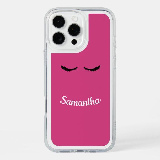 Pink Black Eyelashes Glam Birthday Speck iPhone Case (Front)