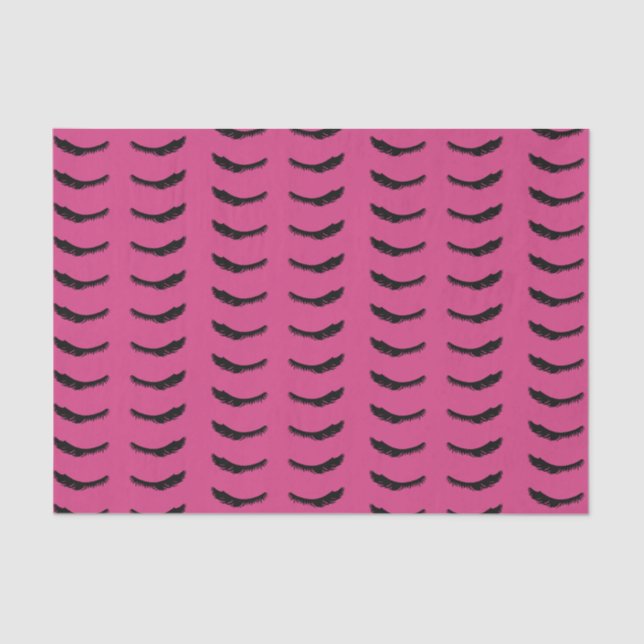 Pink Black Eyelashes Glam Birthday Tissue Paper (Front)