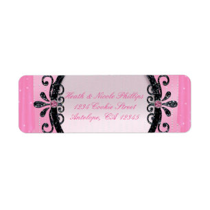 Pink & Black Fancy Frame Party Address Labels