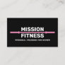 Pink Black Female Fitness Personal Trainer    Business Card