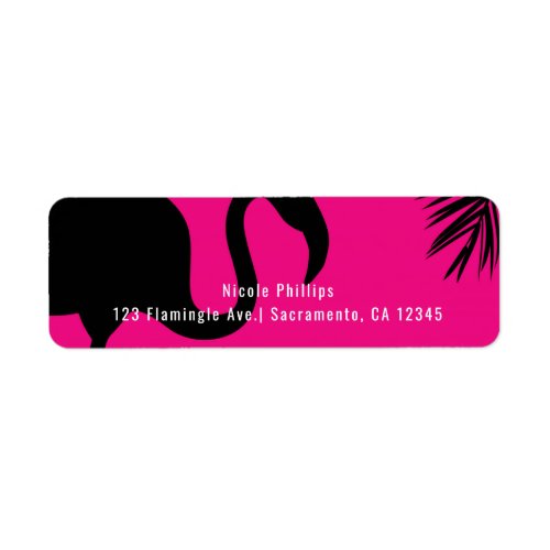 Pink  Black Flamingo  Palm Party Invitation Label