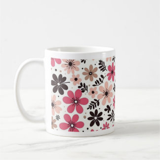 Pink & Black Floral Mug