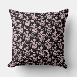 Pink/Black Floral/Pink/Grey Designer Pillow