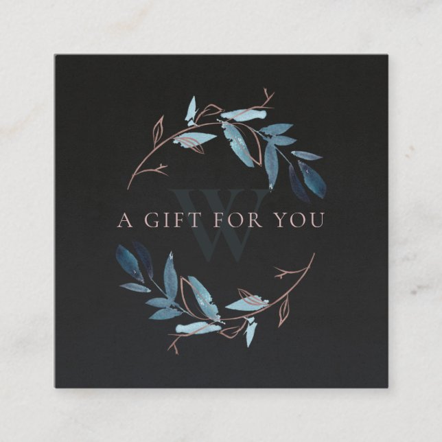 PINK BLACK FOLIAGE INITIAL WREATH GIFT CERTIFICATE (Front)