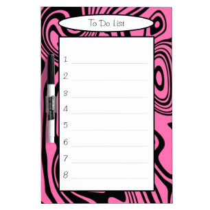 Pink Black Framed Dry Erase Board