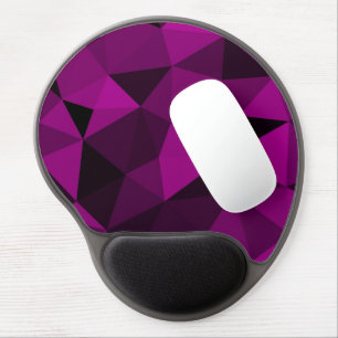 Pink black geometric mesh pattern gel mouse pad