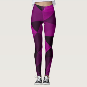 Pink black geometric mesh pattern leggings