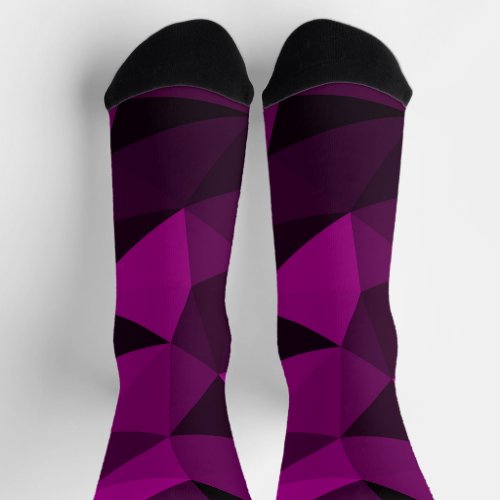 Pink black geometric mesh pattern socks