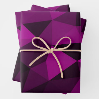 Pink black geometric mesh pattern wrapping paper sheets