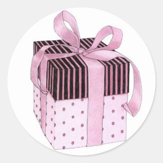 Pink & Black Gift Sticker