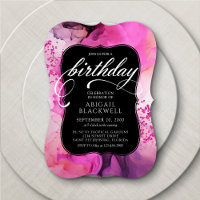 Pink Black Girly Birthday