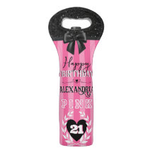 PINK & Black Girly Birthday Party Custom Age