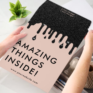 Pink Black Glitter Business Amazing Things Inside Envelope Mailers