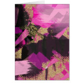 Pink Black Gold Glitter Modern Brush Glam Grunge (Front)