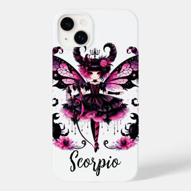Pink Black Gothic Fairy Scorpio Astrology Zodiac  Case-Mate iPhone Case (Back)