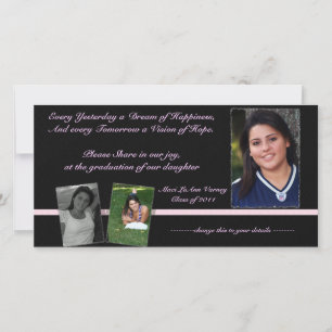 Pink & Black Graduation Invite for Maci