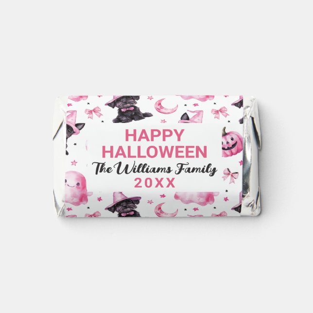 Pink & Black Halloween Trick Or Treat Custom Hershey's Miniatures (Front)