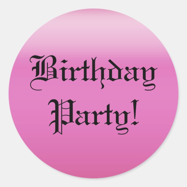 Pink Black Happy Birthday Sticker (Front)