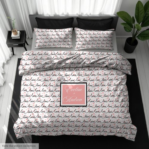 Pink Black Hearts Sketch Best Newlywed Love Gift
