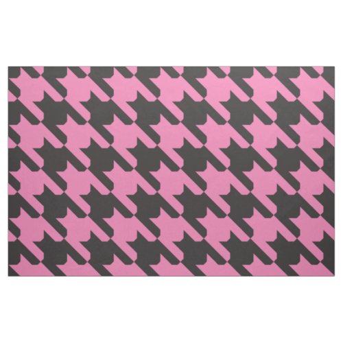 Pink_Black Houndstooth Fabric