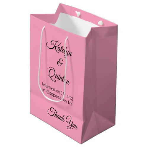 Pink  Black in Elegance  Wedding Medium Gift Bag