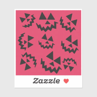 Pink & black Jack o’ lantern faces Sticker
