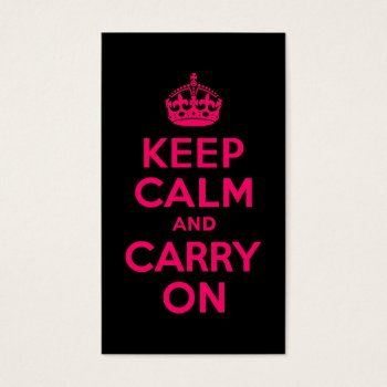 Pink Black Keep Calm And Carry On by pinkgifts4you at Zazzle