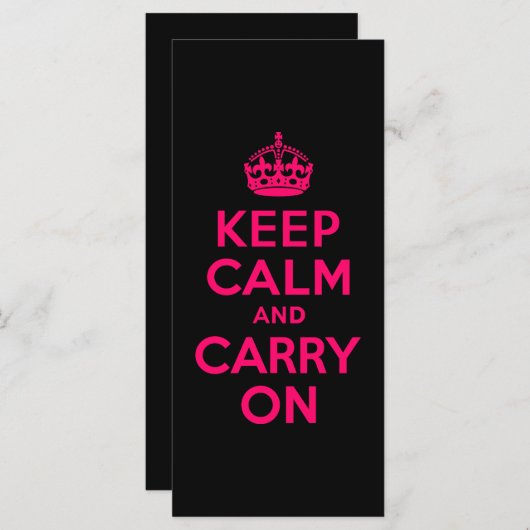 Pink Black Keep Calm and Carry On (Front/Back)