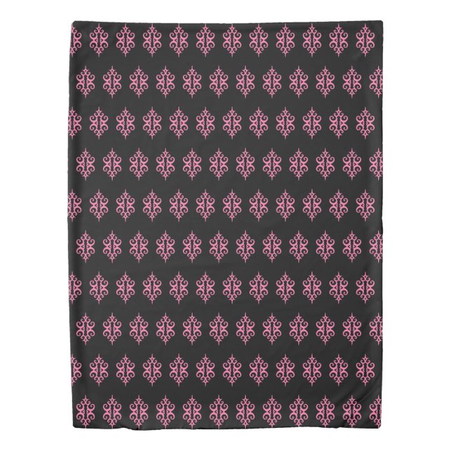 Pink Black Lace Duvet Cover (Front)