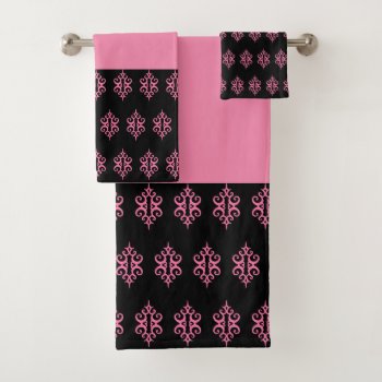 Pink Black Lace Towel Set by suncookiez at Zazzle