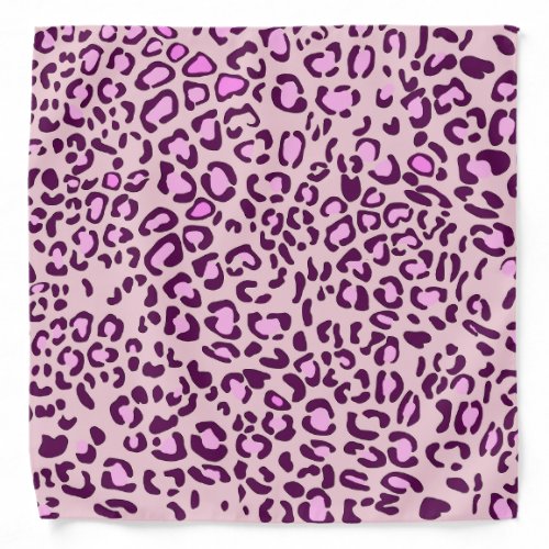 Pink Black Leopard Animal Print Bandana