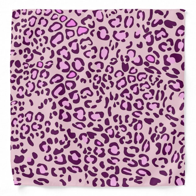 Pink Black Leopard Animal Print Bandana (Front)