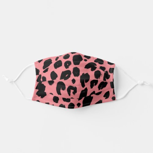 Pink Black Leopard Animal Print Pattern Stylish Adult Cloth Face Mask
