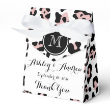 Pink Black Leopard Animal Print with Monogram