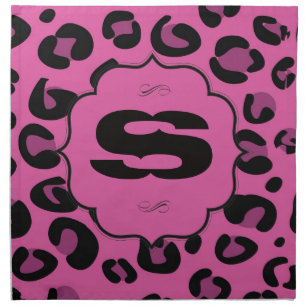 Pink Black Leopard Cheetah Print Animal Napkins