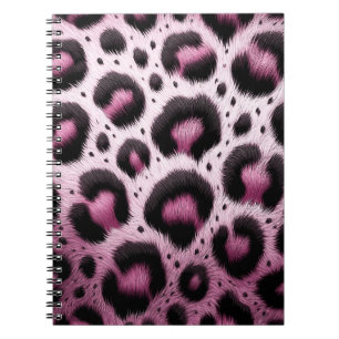 Pink & Black Leopard Fur Animal Print Spots  Notebook