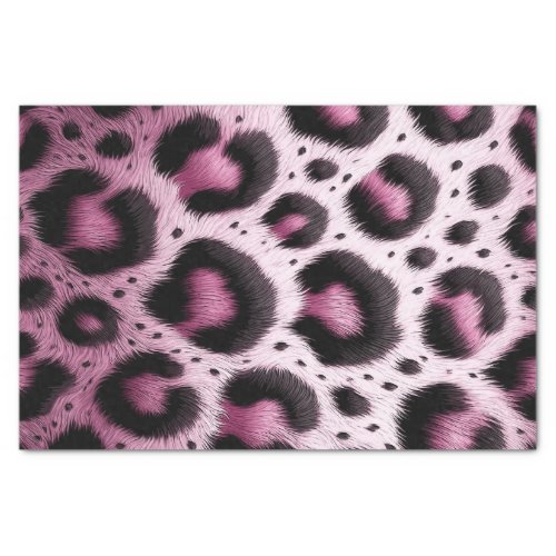 Pink  Black Leopard Fur Animal Print Spots  Tissue Paper