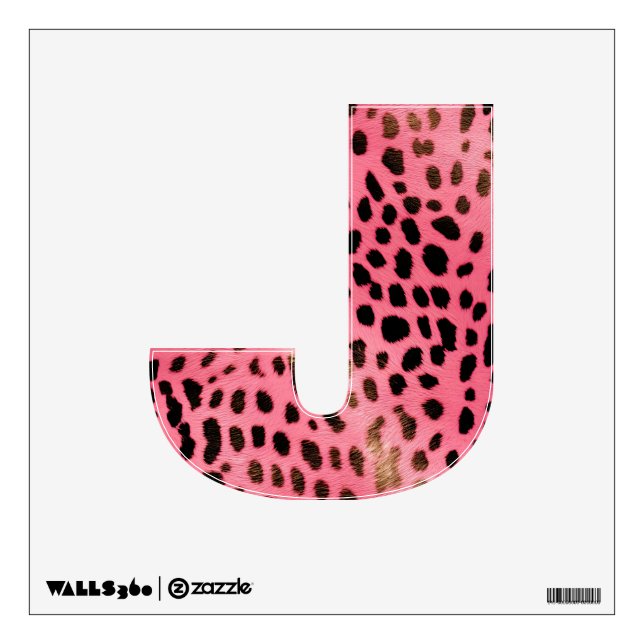 Pink Black Leopard Letters Wall Decal (Front)