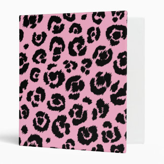 Pink Black Leopard Print 3 Ring Binder
