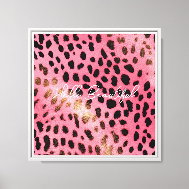 Pink Black Leopard Print Abstract (Front)