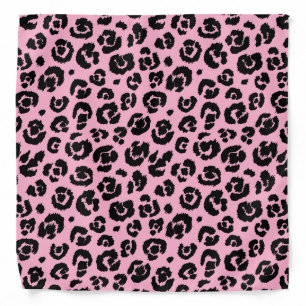 Pink Black Leopard Print Bandana