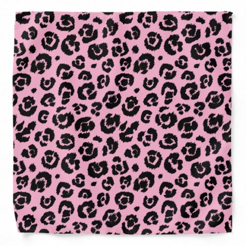 Pink Black Leopard Print Bandana