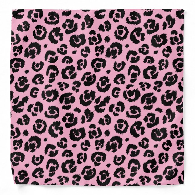 Pink Black Leopard Print Bandana (Front)