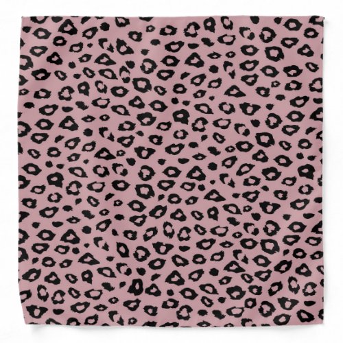 Pink Black Leopard Print Bandana